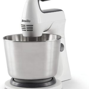 Breville Classic Combo Stand and Hand Mixer | Electric Hand Whisk and Stand Food Mixer | 3.7 Litre Stainless Steel Bowl | Swivel Control, Whisk, Dough Hooks and Beaters
