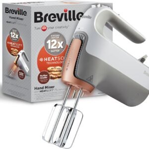 Breville HeatSoft Electric Hand Mixer | Warms Butter for Better Results | 7 Speed Hand Whisk with Powerful 270W Motor | Includes Whisk, Beaters, Dough Hooks & Storage Case